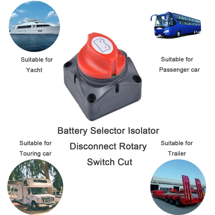 Car Auto RV Marine Boat Battery Isolator Disconnect Rotary Switch Cut with Terminals - In Car by buy2fix | Online Shopping UK | buy2fix