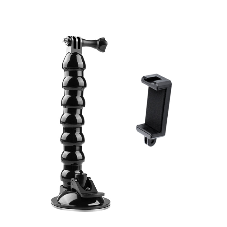 Extended Suction Cup Jaws Flex Clamp Mount with Cold Shoe Phone Clamp (Black) - DJI & GoPro Accessories by buy2fix | Online Shopping UK | buy2fix