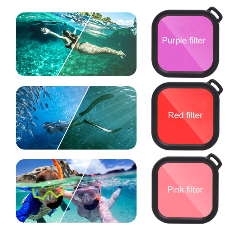 45m Waterproof Case + Touch Back Cover + Color Lens Filter for GoPro HERO8 Black (Pink) - DJI & GoPro Accessories by buy2fix | Online Shopping UK | buy2fix