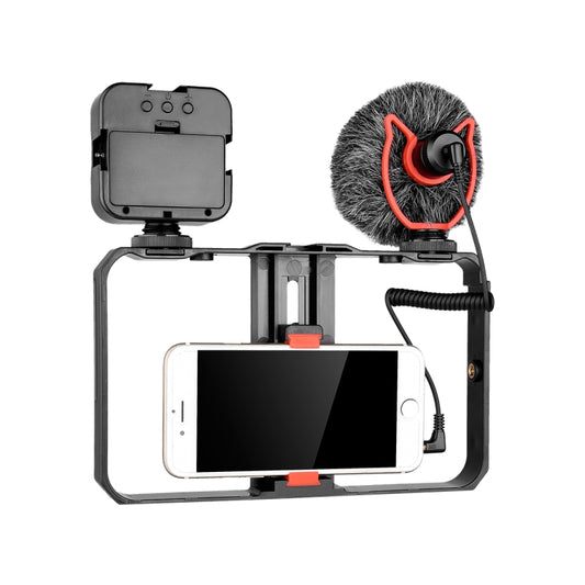 YELANGU PC202 YLG1801B Vlogging Live Broadcast LED Selfie Light Smartphone Video Rig Handle Stabilizer Bracket Kits with Microphone & Fill Light - Camera Accessories by YELANGU | Online Shopping UK | buy2fix