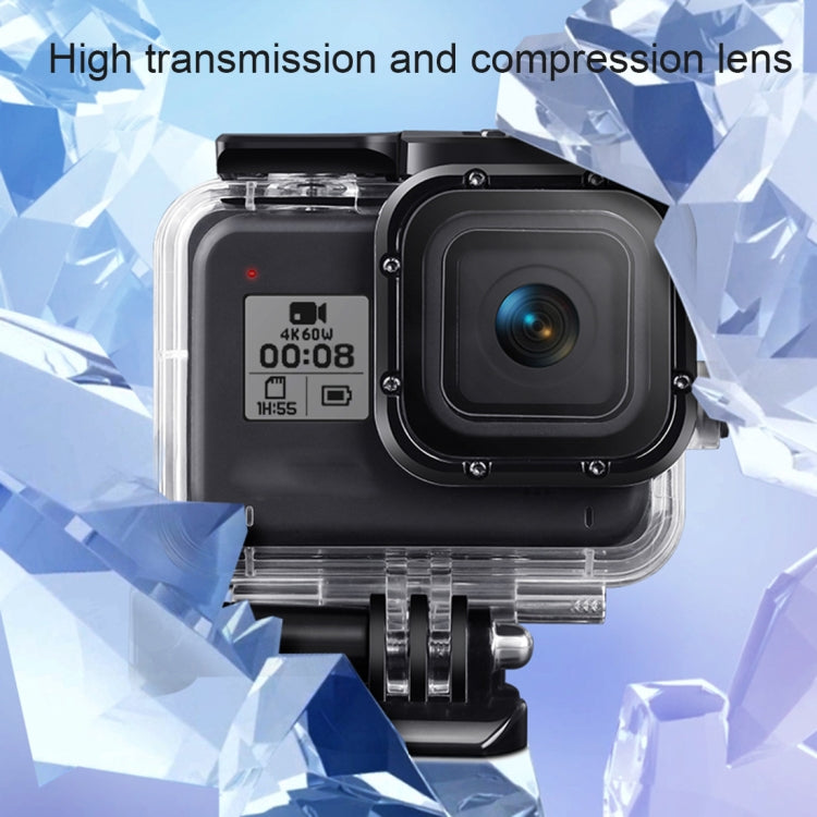 For GoPro HERO8 Black 45m Waterproof Housing Protective Case with Buckle Basic Mount & Screw & (Purple, Red, Pink) Filters & Floating Bobber Grip & Strap & Anti-Fog Inserts (Transparent) - DJI & GoPro Accessories by buy2fix | Online Shopping UK | buy2fix