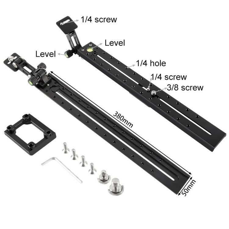 BEXIN VR-380 380mm Length Aluminum Alloy Extended Quick Release Plate for Manfrotto / Sachtler (Black) - Camera Accessories by BEXIN | Online Shopping UK | buy2fix