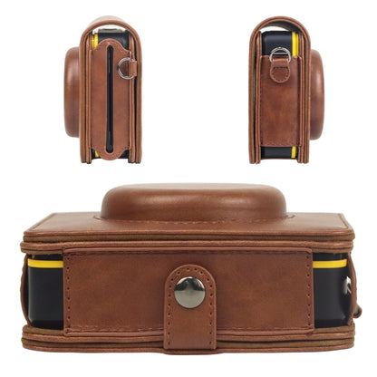 For Kodak Mini Shot 3 Square Retro / C300R instax Full Body Camera PU Leather Case Bag with Strap(Brown) - Camera Accessories by buy2fix | Online Shopping UK | buy2fix