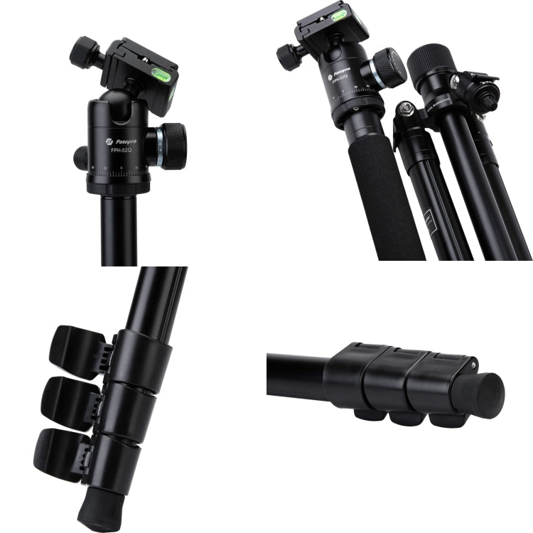 Fotopro F5 4-Section Quick Unlock Tripod Monopod with Ball Head (Black) - Camera Accessories by Fotopro | Online Shopping UK | buy2fix