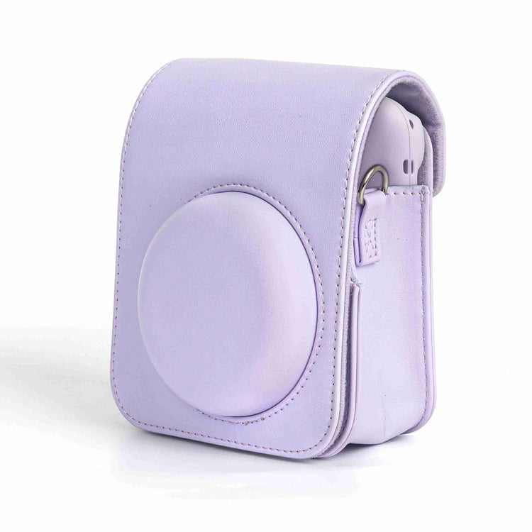 For FUJIFILM instax mini 12 Full Body Leather Case Camera Bag with Strap (Purple) - Leather Bag by buy2fix | Online Shopping UK | buy2fix