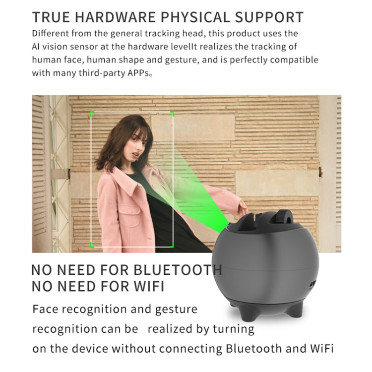 Q9 Al Gesture Recognition Two Axis Follow-up Cloud Platform(Dark Gray) - Tripod Heads by buy2fix | Online Shopping UK | buy2fix