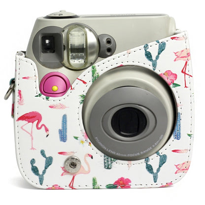 Flamingo Cactus Pattern PU Leather Protective Camera Case Bag For FUJIFILM Instax Mini 7S / 7C Camera - Camera Accessories by buy2fix | Online Shopping UK | buy2fix