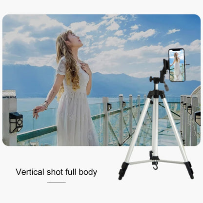 Live Broadcast Tripod 3-Section Folding Legs Aluminum Alloy Tripod Mount with U-Shape Three-Dimensional Tripod Head & Phone Clamp for DSLR & Digital Camera, Adjustable Height: 47.5-133cm - Camera Accessories by buy2fix | Online Shopping UK | buy2fix