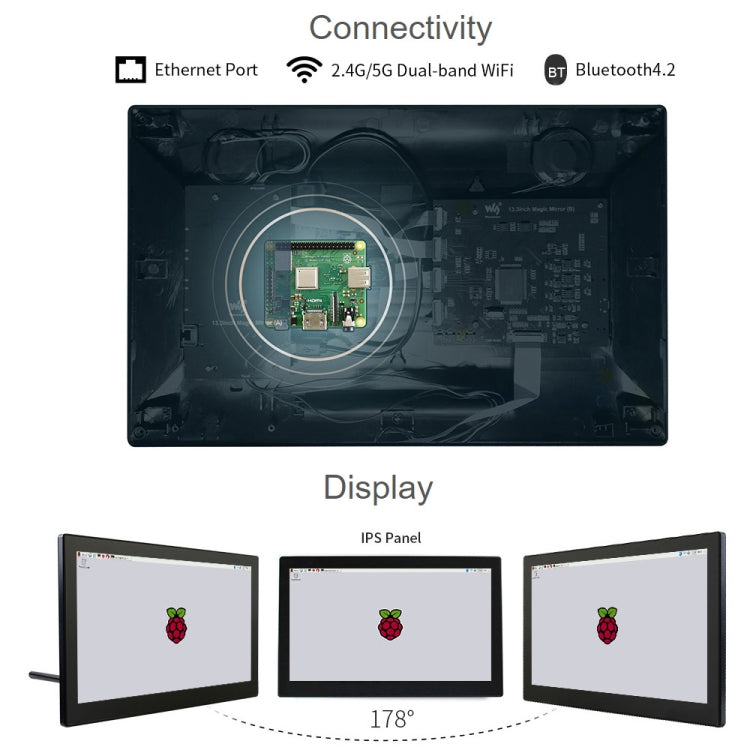 Waveshare 13.3 inch Mini-Computer Powered by Raspberry Pi 3A+, HD Touch Screen(US Plug) - Modules Expansions Accessories by WAVESHARE | Online Shopping UK | buy2fix