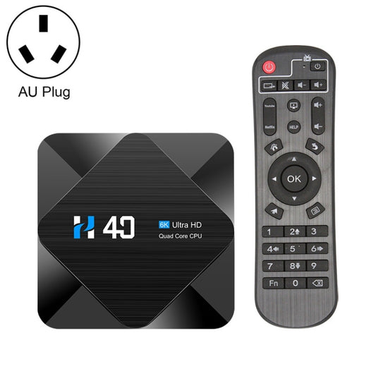 H40 4K Ultra HD Smart TV BOX Android 10.0 Media Player with Remote Control, Quad-core, RAM: 4GB, ROM: 32GB(AU Plug) - Amlogic S905 by buy2fix | Online Shopping UK | buy2fix