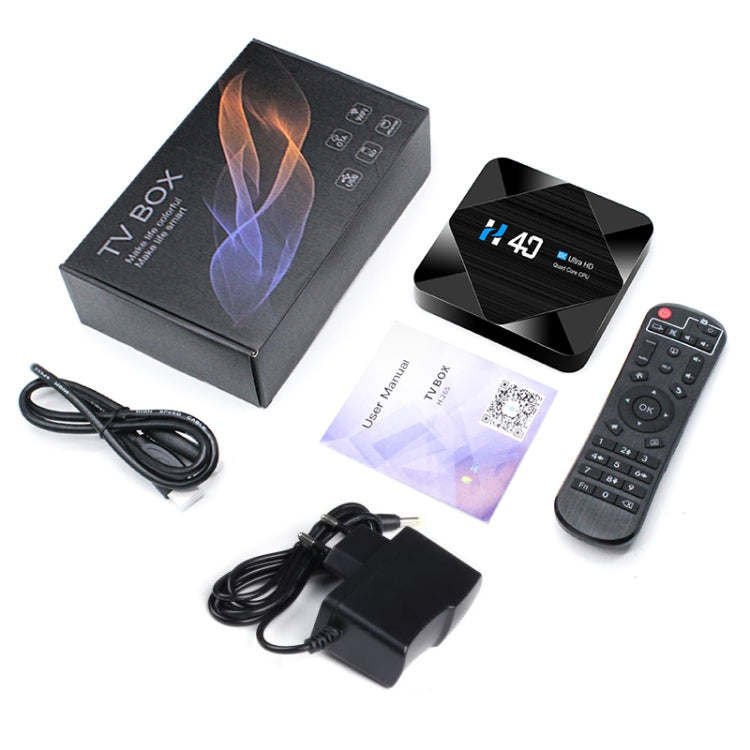 H40 4K Ultra HD Smart TV BOX Android 10.0 Media Player with Remote Control, Quad-core, RAM: 4GB, ROM: 64GB(EU Plug) - Amlogic S905 by buy2fix | Online Shopping UK | buy2fix