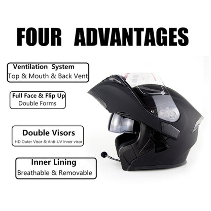 Soman 955 Skyeye Motorcycle Full / Open Face Bluetooth Helmet Headset Full Face, Supports Answer / Hang Up Calls(Matte Black) -  by SOMAN | Online Shopping UK | buy2fix