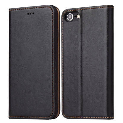 For iPhone SE 2022 / SE 2020 / 8 / 7 Fierre Shann PU Genuine Leather Texture Horizontal Flip Leather Case with Holder & Card Slots & Wallet(Black) - iPhone SE 2022 / 2020 / 8 / 7 Cases by FIERRE SHANN | Online Shopping UK | buy2fix