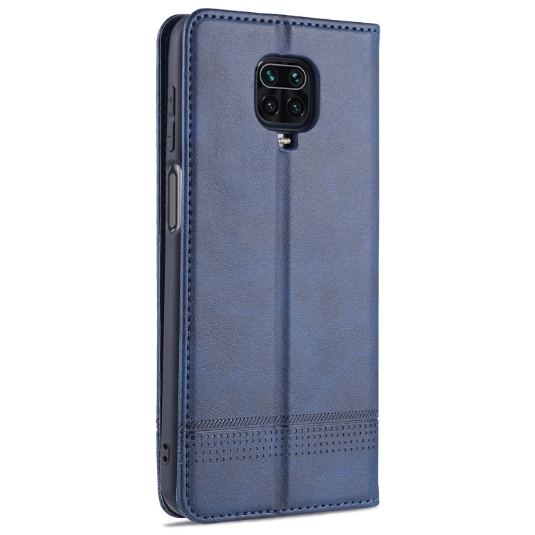 For Xiaomi Redmi Note 9 Pro / Note 9s AZNS Magnetic Calf Texture Horizontal Flip Leather Case with Card Slots & Holder & Wallet(Dark Blue) - Xiaomi Cases by AZNS | Online Shopping UK | buy2fix