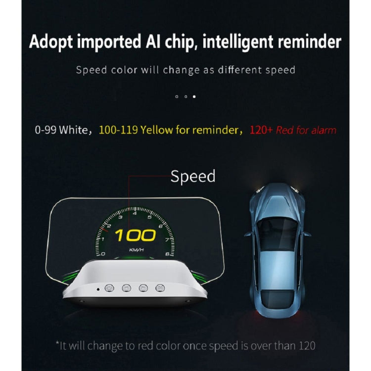 C3 OBD2 + GPS Mode Car Head-up Display HUD Overspeed / Speed / Water Temperature Too High / Voltage Too Low / Engine Failure Alarm / Fatigue Driving Reminder / Navigation Function -  by buy2fix | Online Shopping UK | buy2fix