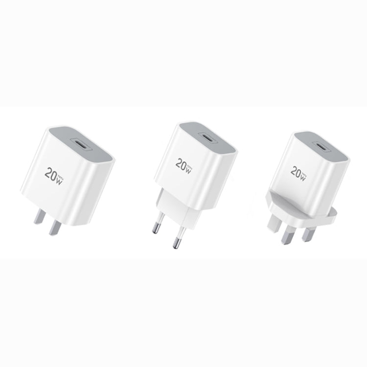 TOTUDESIGN HY034 Glory Series 20W Type-C / USB-C Fast Charging Travel Charger Power Adapter, EU Plug(White) - Apple Accessories by TOTUDESIGN | Online Shopping UK | buy2fix