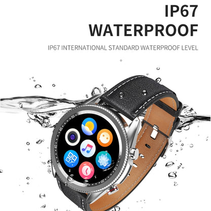 M98 1.28 inch IPS Color Screen IP67 Waterproof Smart Watch, Support Sleep Monitor / Heart Rate Monitor / Bluetooth Call, Style:Leather Strap(Black) - Smart Wear by buy2fix | Online Shopping UK | buy2fix