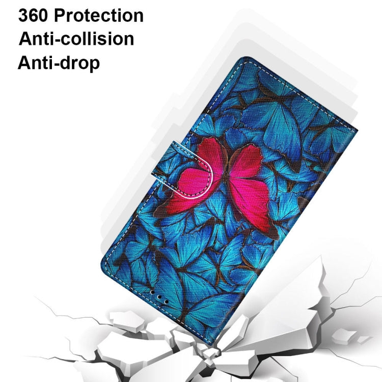 For Xiaomi Redmi 9A Coloured Drawing Cross Texture Horizontal Flip PU Leather Case with Holder & Card Slots & Wallet & Lanyard(Blue Red Butterfly) - Xiaomi Cases by buy2fix | Online Shopping UK | buy2fix