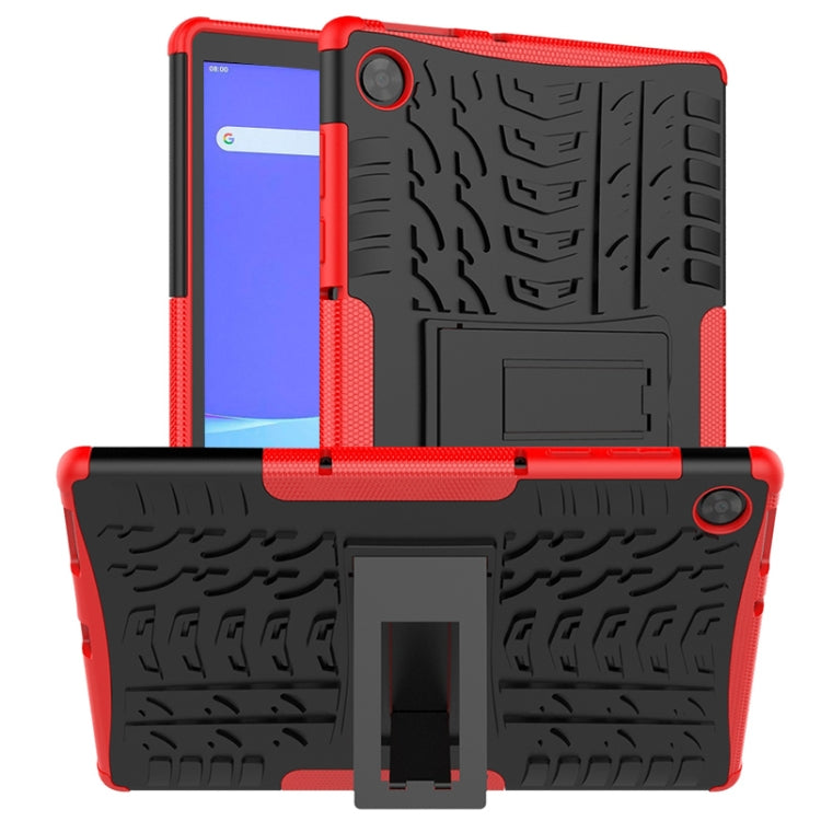 For Lenovo Tab M10 HD Gen 2 (TB-X306F) Tire Texture TPU+PC Shockproof Case with Holder(Red) - For Lenovo by buy2fix | Online Shopping UK | buy2fix