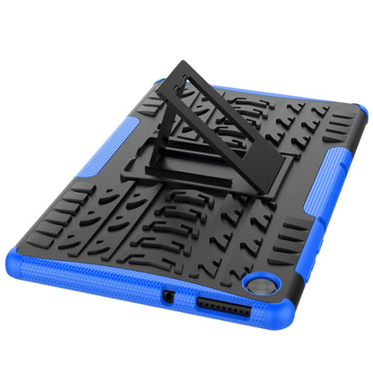 For Lenovo Tab M10 HD Gen 2 (TB-X306F) Tire Texture TPU+PC Shockproof Case with Holder(Blue) - For Lenovo by buy2fix | Online Shopping UK | buy2fix