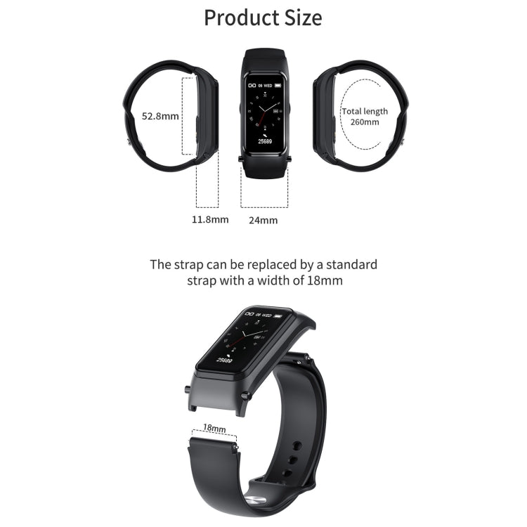 X4 1.14 inch HD Screen Bluetooth Earphone Smart Bracelet, Support Sleep Monitoring / Body Temperature Monitoring / Heart Rate Monitoring(Rose Gold) - Smart Wear by buy2fix | Online Shopping UK | buy2fix