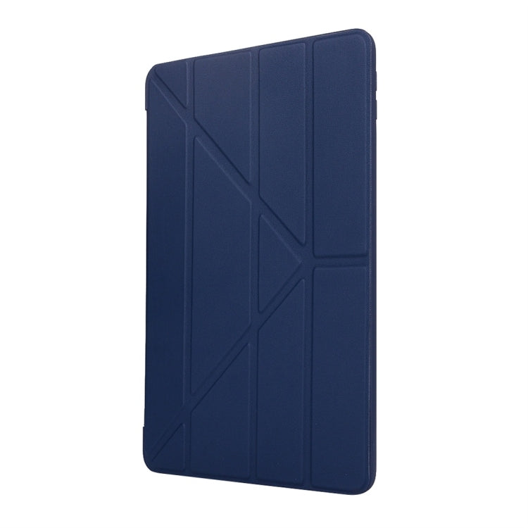 For iPad 10.2 2021 / 2020 / 2019 TPU Horizontal Deformation Flip Leather Case with Holder(Blue) - iPad 10.2 Cases by buy2fix | Online Shopping UK | buy2fix