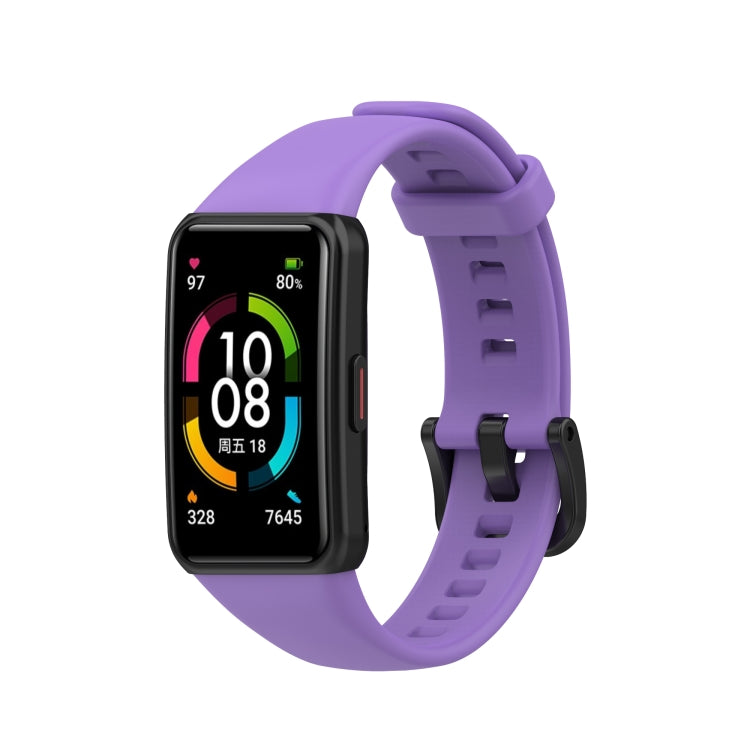 For Huawei Honor Band 6 TPU Watch Band, Size: One Size(Purple) - Smart Wear by buy2fix | Online Shopping UK | buy2fix