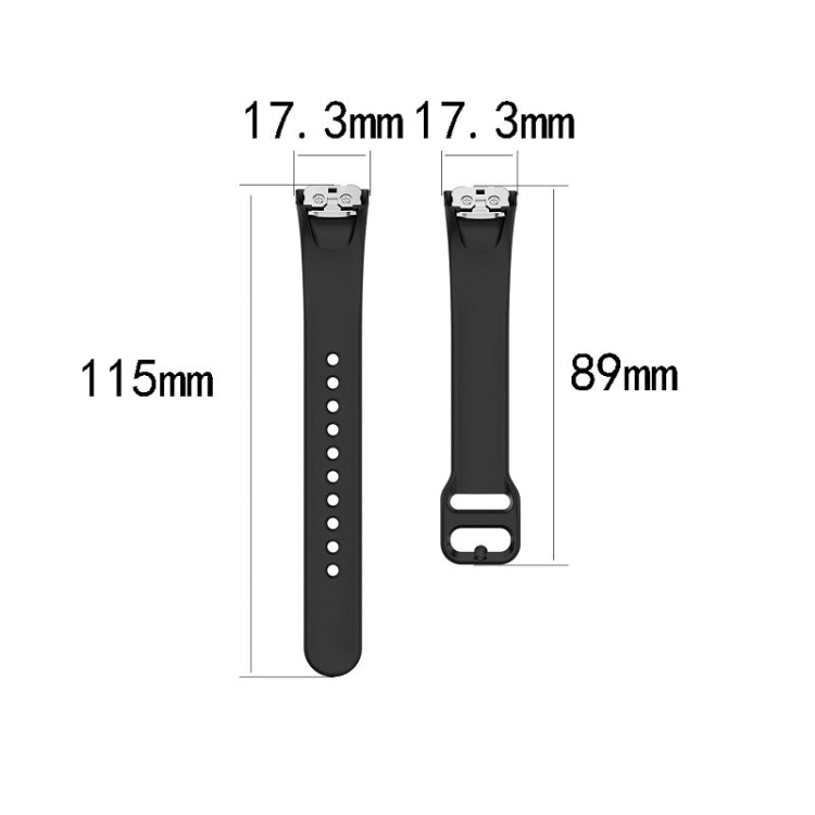 For Samsung Galaxy Fit SM-R370 Silicone Steel Shrapnel Black Buckle Watch Band(White) - Smart Wear by buy2fix | Online Shopping UK | buy2fix