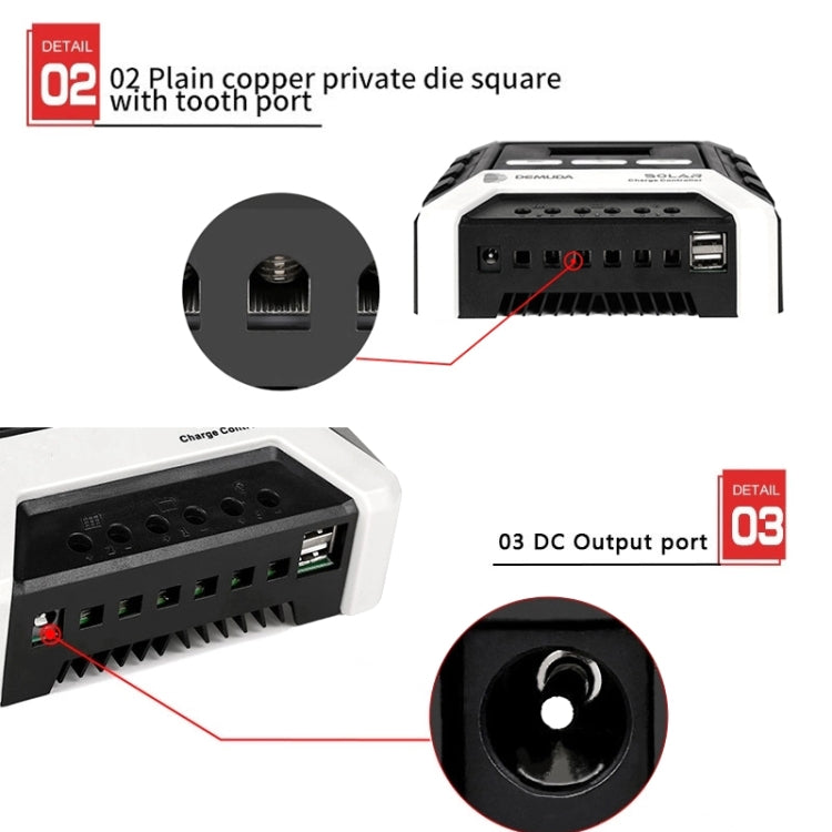 MPPT Solar Controller 12V / 24V / 48V Automatic Identification Charging Controller with Dual USB Output, Model:30A - Consumer Electronics by buy2fix | Online Shopping UK | buy2fix