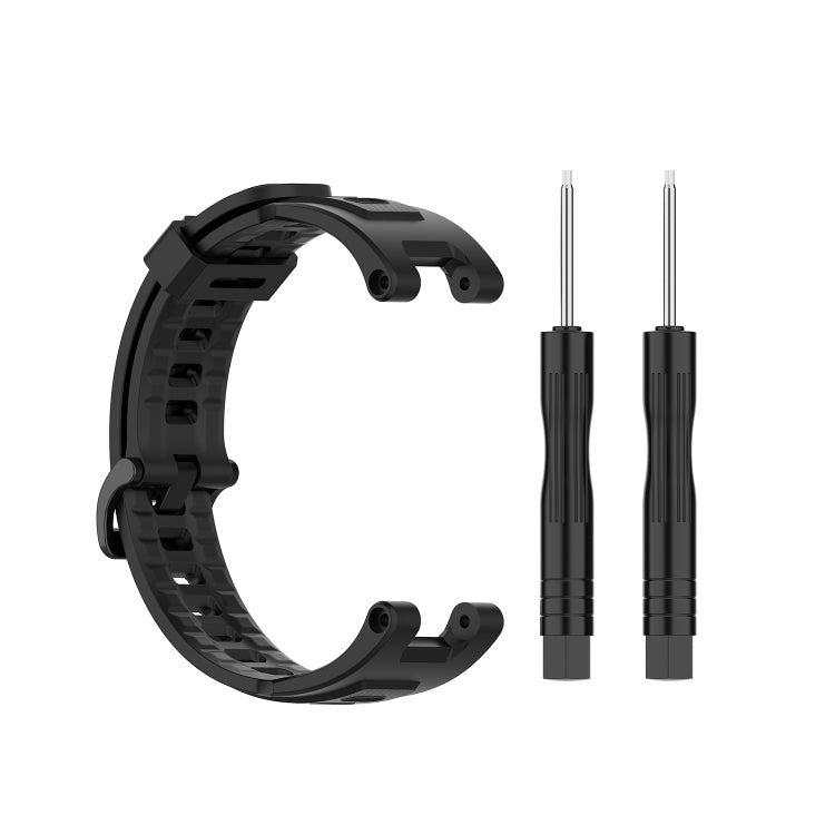 For Amazfit T-Rex Pro / Amazfit T-Rex Silicone Watch Band with Dismantling Tools, One Size(Black) - Watch Bands by buy2fix | Online Shopping UK | buy2fix