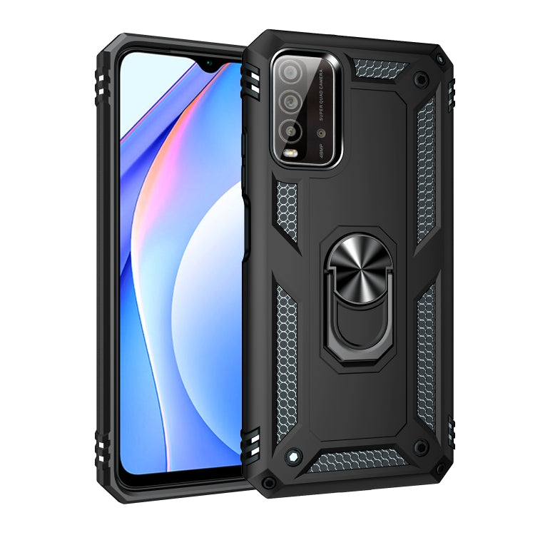 For Xiaomi Redmi Note 9 4G / 9T / 9 Power Shockproof TPU + PC Protective Case with 360 Degree Rotating Holder(Black) - Xiaomi Accessories by buy2fix | Online Shopping UK | buy2fix