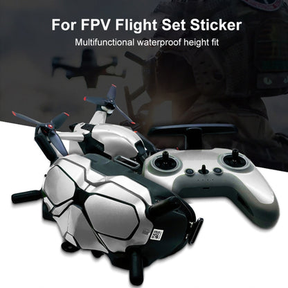 FPV-TZ-SF 4 in 1 Waterproof Anti-Scratch Decal Skin Wrap Stickers Personalized Film Kits for DJI FPV Drone & Goggles V2 & Remote Control & Rocker(Camouflage Blue) - DJI & GoPro Accessories by buy2fix | Online Shopping UK | buy2fix