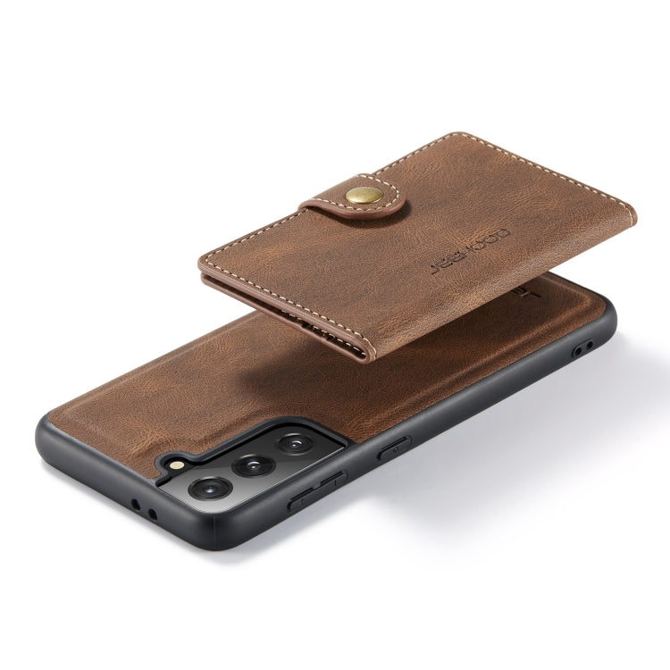 For Samsung Galaxy S21 FE JEEHOOD Retro Magnetic Detachable Protective Case with Wallet & Card Slot & Holder(Brown) - Galaxy Phone Cases by JEEHOOD | Online Shopping UK | buy2fix