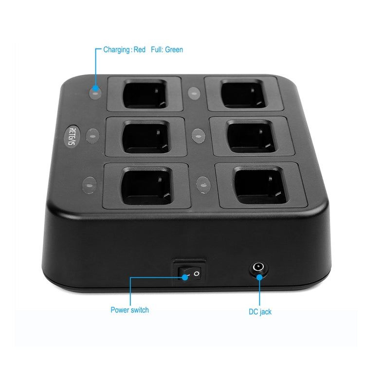 RETEVIS RTC777 Six-Way Walkie Talkie Charger for Retevis H777, EU Plug - Batteries & Chargers by RETEVIS | Online Shopping UK | buy2fix