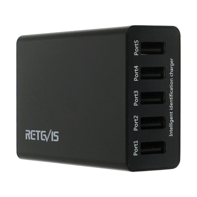 RETEVIS RTC501 40W / 8A 5 Ports USB Multi-function Charger Desktop Charging Station for H-777/RT27/RT7/RT22/H-777S - Batteries & Chargers by RETEVIS | Online Shopping UK | buy2fix