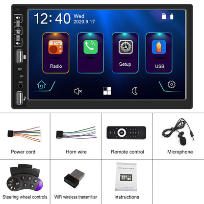 A2891 7 inch Car HD MP5 Carplay Bluetooth Music Player Reversing Image All-in-one Machine Support FM / U Disk with Remote Controler, Style:Standard - In Car by buy2fix | Online Shopping UK | buy2fix