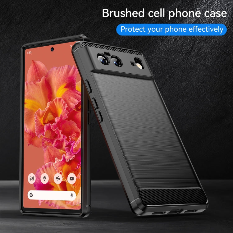 For Google Pixel 6 Brushed Texture Carbon Fiber TPU Case(Black) - Google Cases by buy2fix | Online Shopping UK | buy2fix