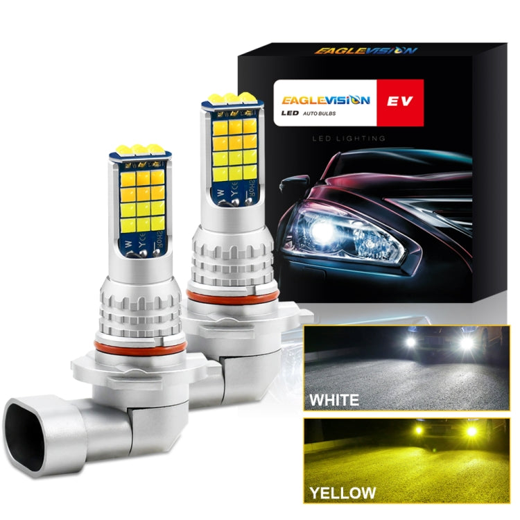 2 PCS V6 9006 DC9-36V 30W 3000LM IP65 Car LED Double Color Fog Light with 30LEDs SMD-2525 Lamp - In Car by buy2fix | Online Shopping UK | buy2fix