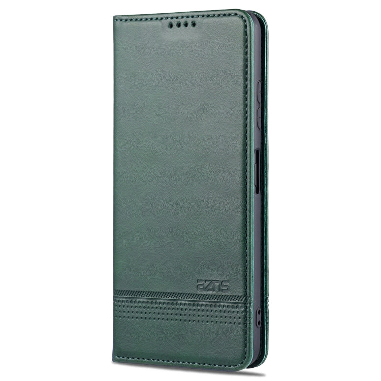 For Samsung Galaxy A22 5G AZNS Magnetic Calf Texture Horizontal Flip Leather Case with Card Slots & Holder & Wallet(Dark Green) - Galaxy Phone Cases by AZNS | Online Shopping UK | buy2fix