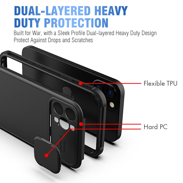 For iPhone 11 Pro Sliding Camera Cover Design PC + TPU Protective Case(Black) - iPhone 11 Pro Cases by buy2fix | Online Shopping UK | buy2fix