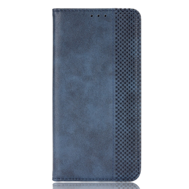 For OnePlus Nord CE 5G Magnetic Buckle Retro Crazy Horse Texture Horizontal Flip Leather Case with Holder & Card Slots & Photo Frame(Blue) - OnePlus Cases by buy2fix | Online Shopping UK | buy2fix