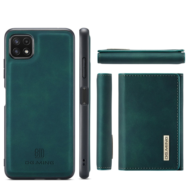 For Samsung Galaxy A22 5G DG.MING M1 Series 3-Fold Multi Card Wallet  Back Cover Shockproof Case with Holder Function(Green) - Galaxy Phone Cases by DG.MING | Online Shopping UK | buy2fix