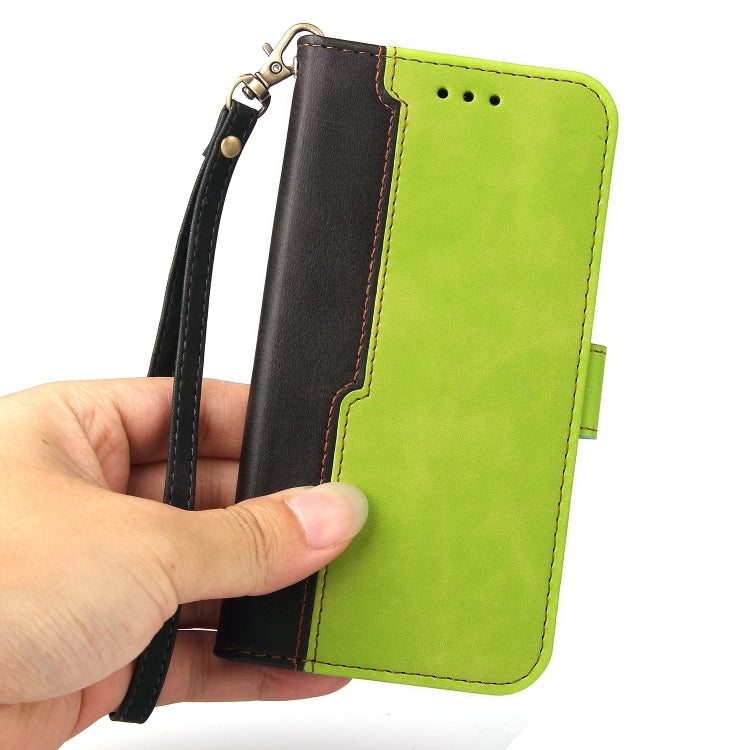 For iPhone 13 Business Stitching-Color Horizontal Flip PU Leather Case with Holder & Card Slots & Photo Frame (Green) - iPhone 13 Cases by buy2fix | Online Shopping UK | buy2fix