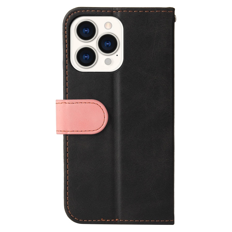 For iPhone 13 Pro Max Business Stitching-Color Horizontal Flip PU Leather Case with Holder & Card Slots & Photo Frame  (Pink) - iPhone 13 Pro Max Cases by buy2fix | Online Shopping UK | buy2fix