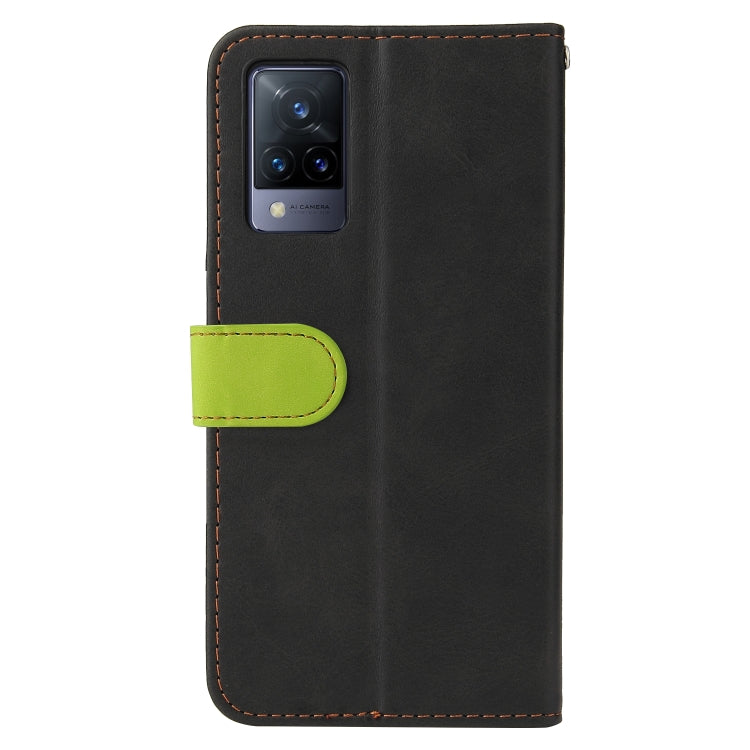 For vivo V21 4G / 5G Business Stitching-Color Horizontal Flip PU Leather Case with Holder & Card Slots & Photo Frame(Green) - vivo Cases by buy2fix | Online Shopping UK | buy2fix