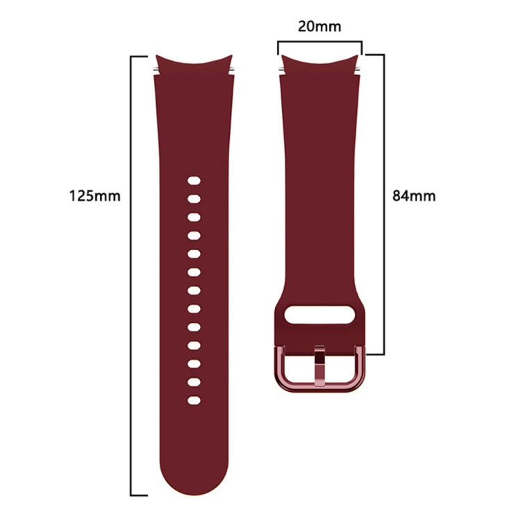For Samsung Galaxy Watch4 40mm Universal Silicone Colorful Buckle Watch Band(Wine Red) - Smart Wear by buy2fix | Online Shopping UK | buy2fix