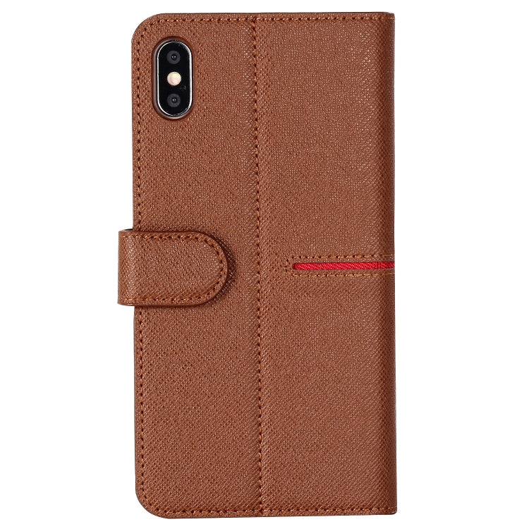 For iPhone XR GEBEI Top-grain Leather Horizontal Flip Protective Case with Holder & Card Slots & Wallet & Photo Frame(Brown) - More iPhone Cases by GEBEI | Online Shopping UK | buy2fix