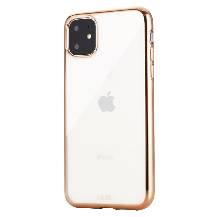 For iPhone 11 GEBEI Plating TPU Shockproof Protective Case(Gold) - iPhone 11 Cases by GEBEI | Online Shopping UK | buy2fix