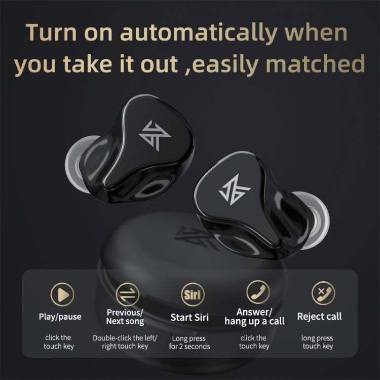 KZ Z1 Pro Dynamic True Wireless Bluetooth 5.2 Sports In-ear Earphone(Black) - In Ear Wired Earphone by KZ | Online Shopping UK | buy2fix