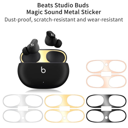 For Beats Studio Buds Wireless Bluetooth Earphone Magic Sound Metal Protective Sticker(Rose Gold) - Protective Sticker by buy2fix | Online Shopping UK | buy2fix